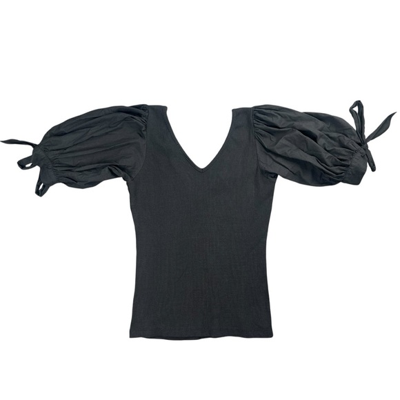 Maeve Anthropologie Women’s Puff-Sleeved Blouse Top In Black Size XS - Picture 6 of 7